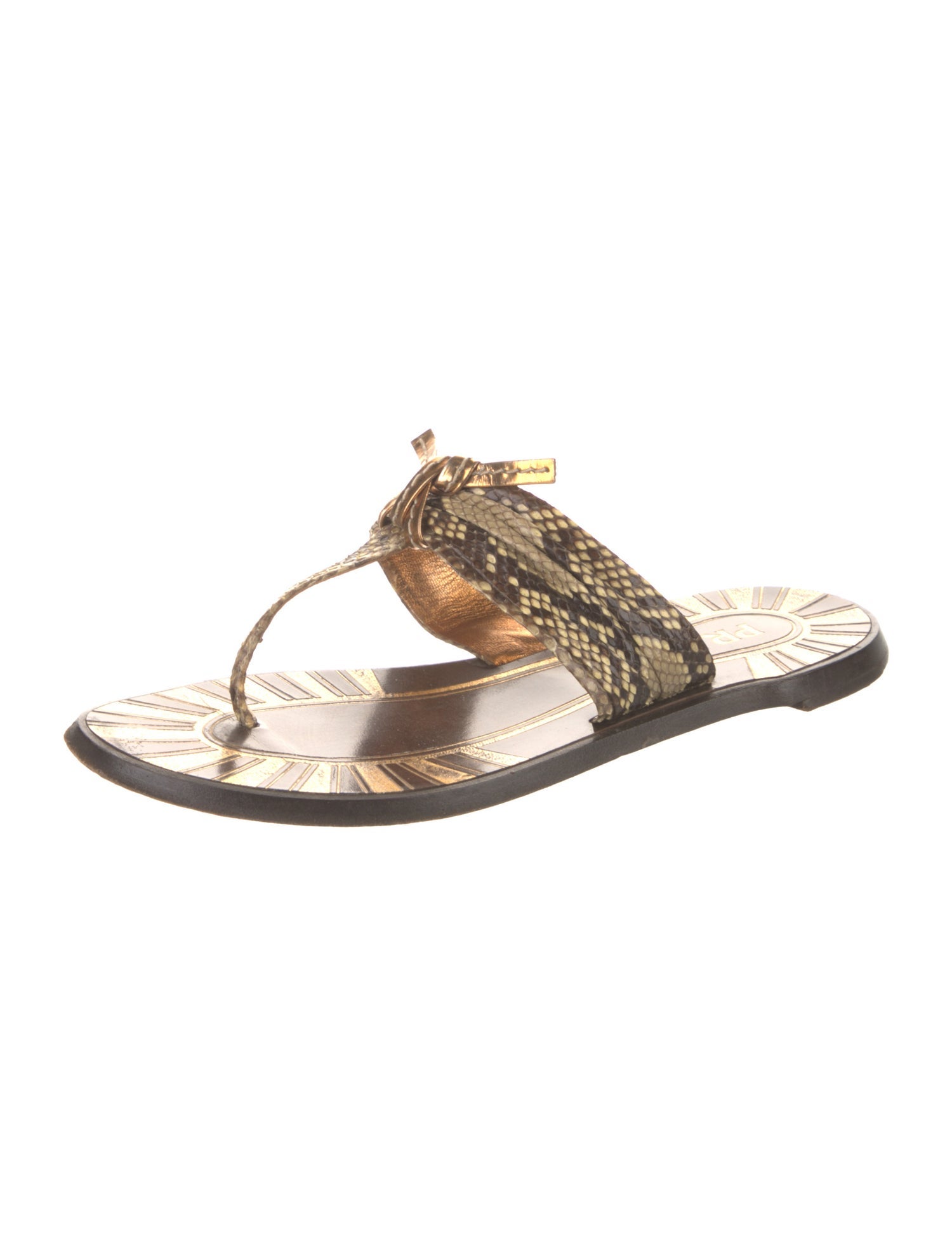Prada Snakeskin Animal Print Slides