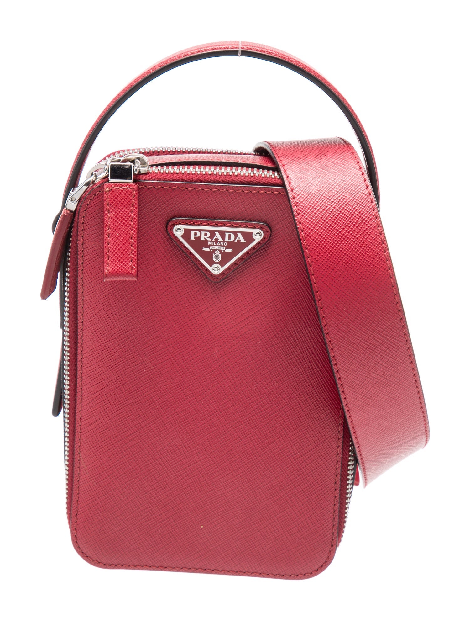 Prada Saffiano Lux Leather Saffiano Travel Brique Messenger Bag