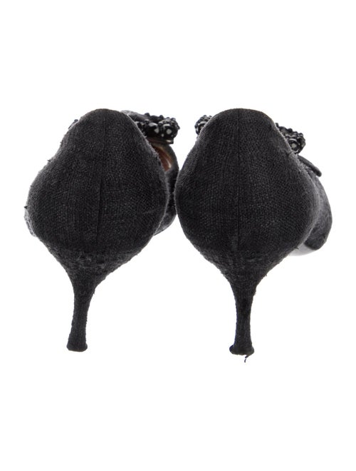 Prada Canvas Crystal Embellishments Pumps