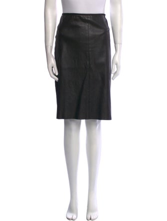 Prada Leather Knee-Length Skirt