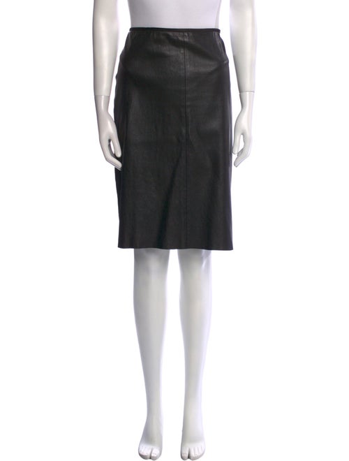 Prada Leather Knee-Length Skirt