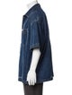 Prada 2021 Enameled Metal Triangle Denim Shirt
