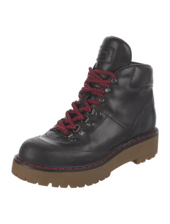 Prada Sport Leather Combat Boots