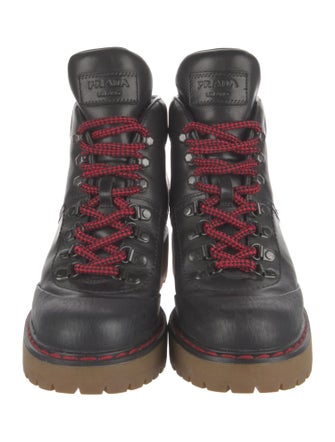 Prada Sport Leather Combat Boots
