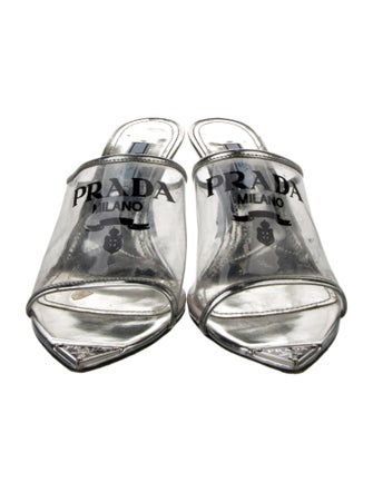Prada PVC Graphic Print Slides