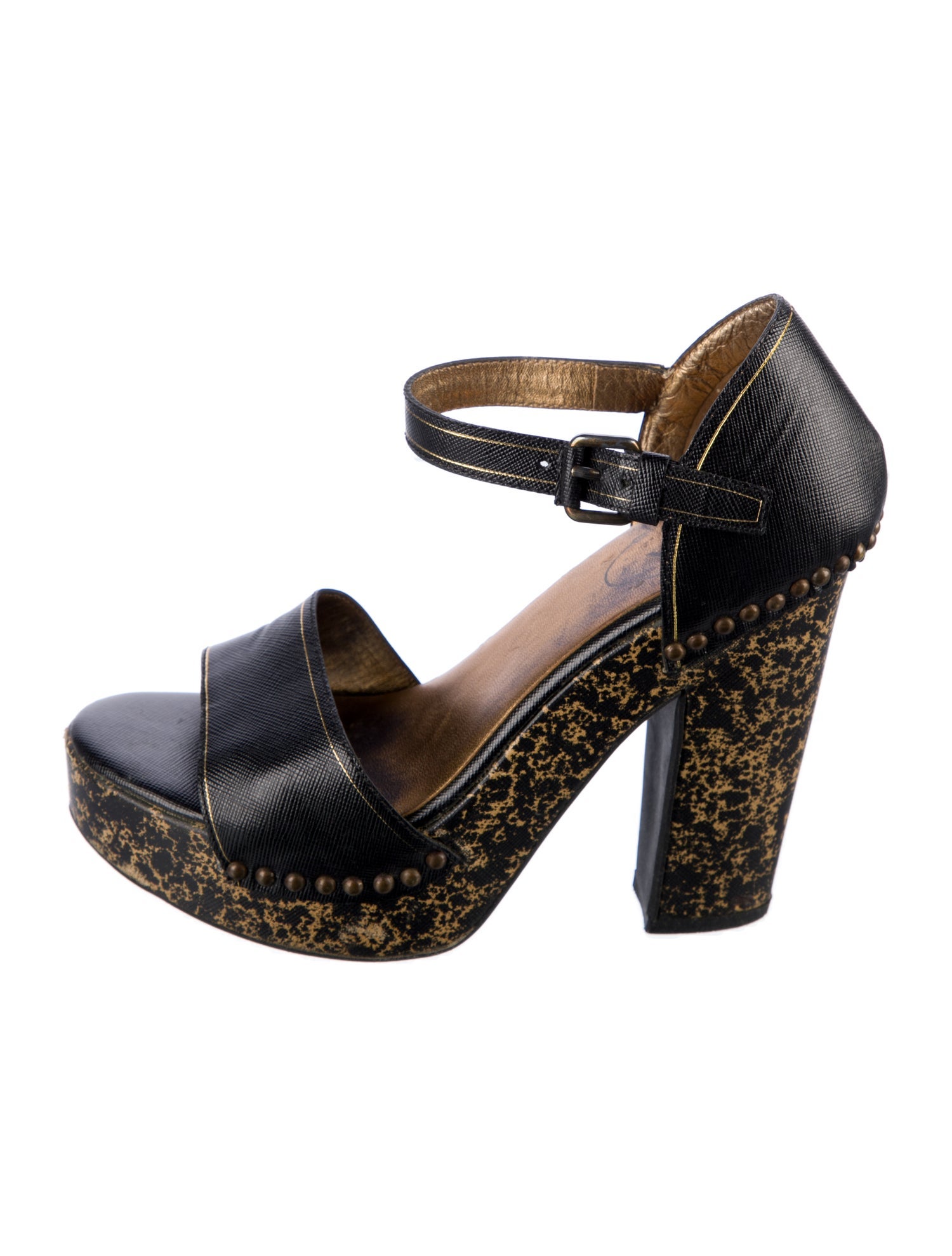 Prada Leather Printed Sandals