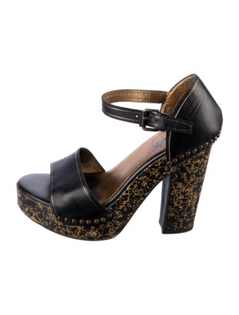 Prada Leather Printed Sandals