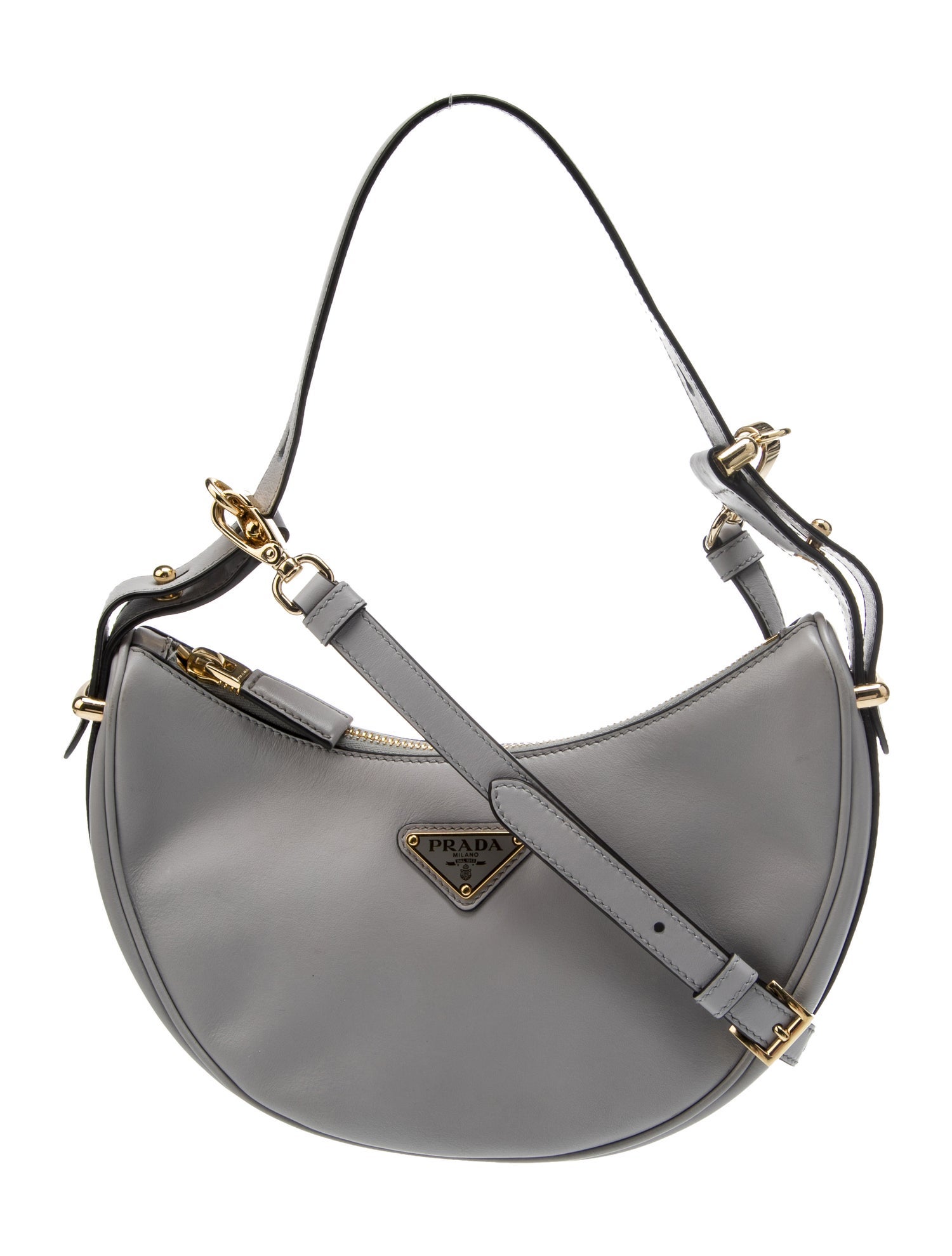 Prada Enameled Metal Triangle Arqué Small