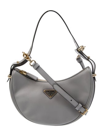 Prada Enameled Metal Triangle Arqué Small