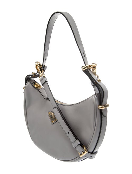 Prada Enameled Metal Triangle Arqué Small