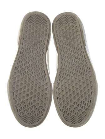 Prada Enameled Metal Triangle Leather Sneakers