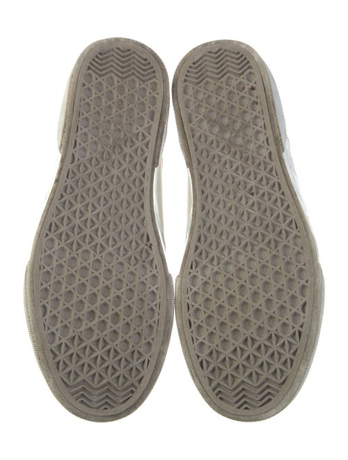 Prada Enameled Metal Triangle Leather Sneakers