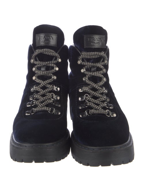 Prada Velvet Combat Boots