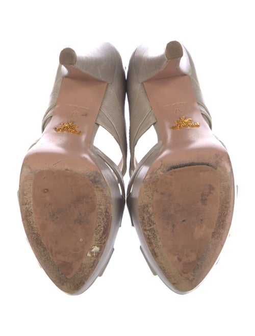 Prada Leather Cutout Accent Pumps