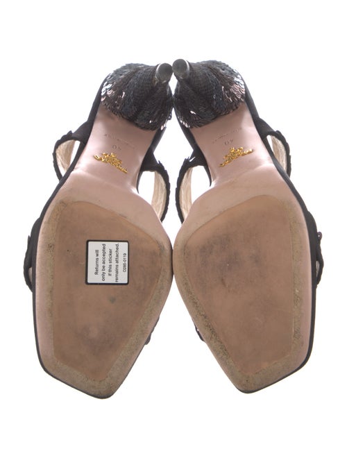 Prada Leather Sequin Embellishments Slides