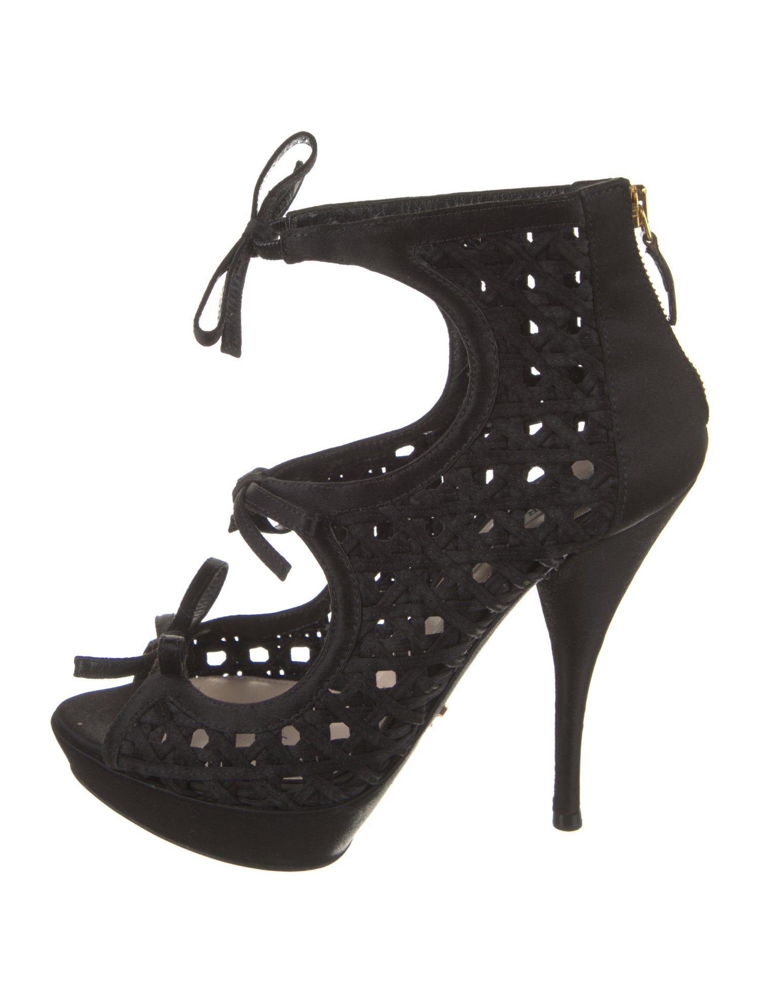 Prada Satin Bow Accents Pumps