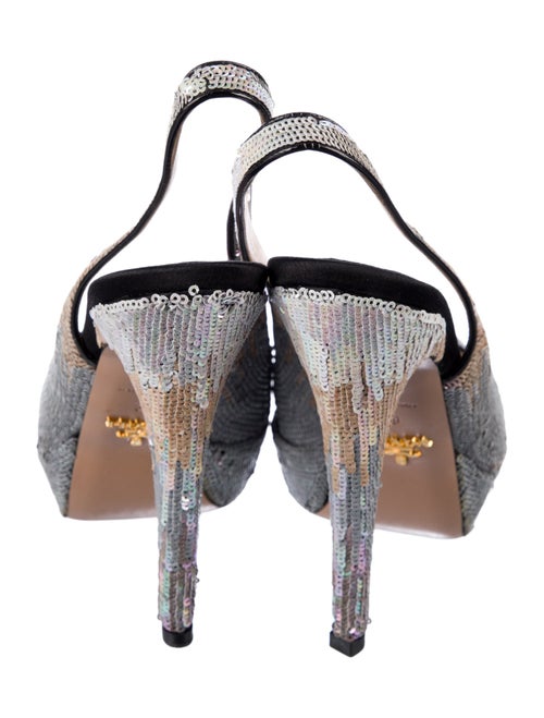 Prada Sequins Sequin Embellishments Slingback Sandals