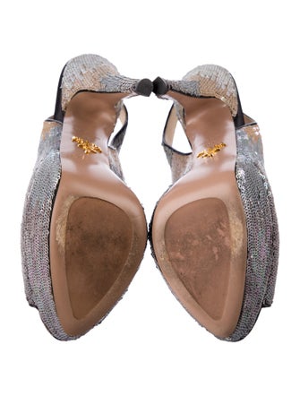 Prada Sequins Sequin Embellishments Slingback Sandals