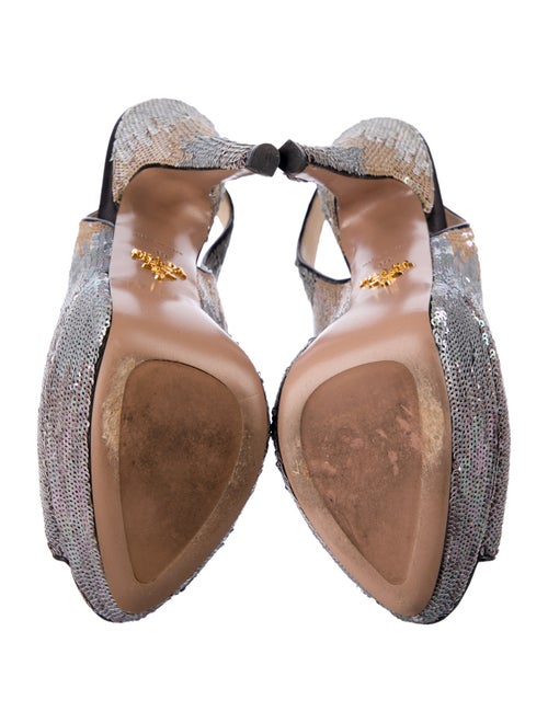 Prada Sequins Sequin Embellishments Slingback Sandals