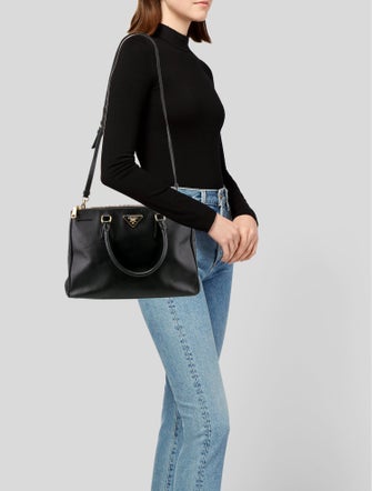 Prada Saffiano Lux Leather Galleria Double Zip
