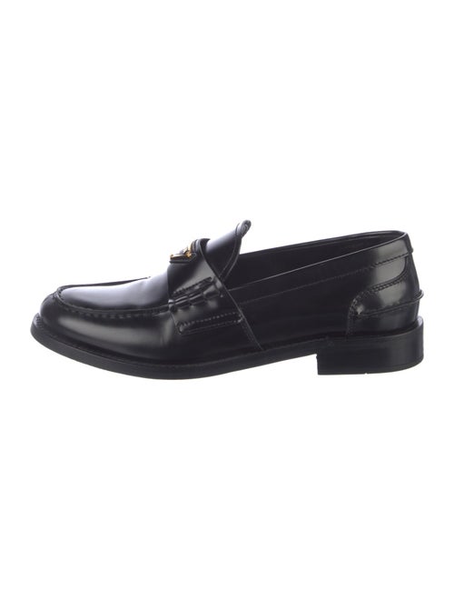 Prada Calzature Donna Enameled Metal Triangle Loafers