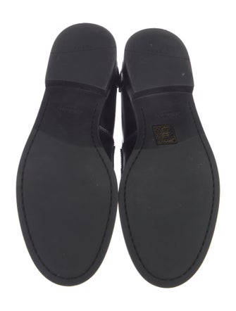 Prada Calzature Donna Enameled Metal Triangle Loafers