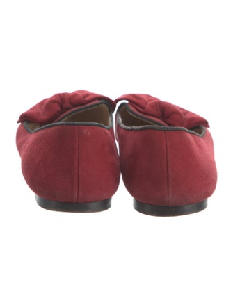 Prada Signature Logo Suede Ballet Flats