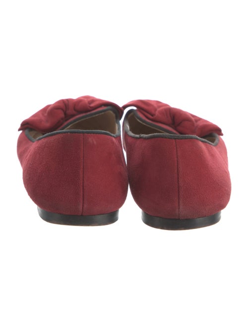 Prada Signature Logo Suede Ballet Flats