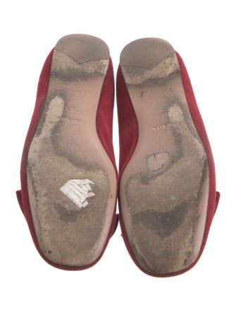 Prada Signature Logo Suede Ballet Flats