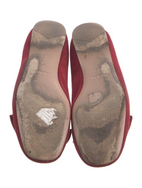 Prada Signature Logo Suede Ballet Flats