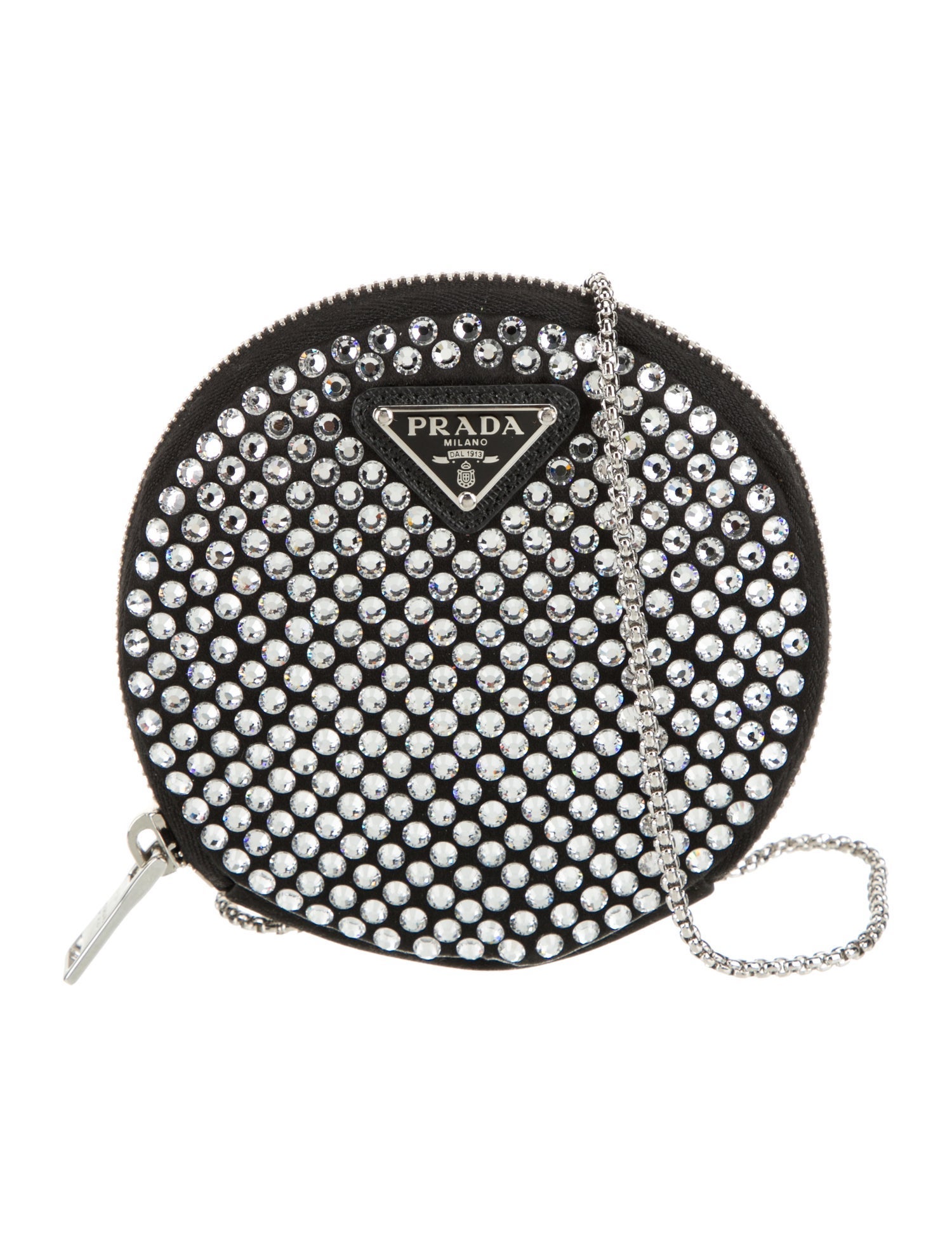 Prada Enameled Metal Triangle Minaudière