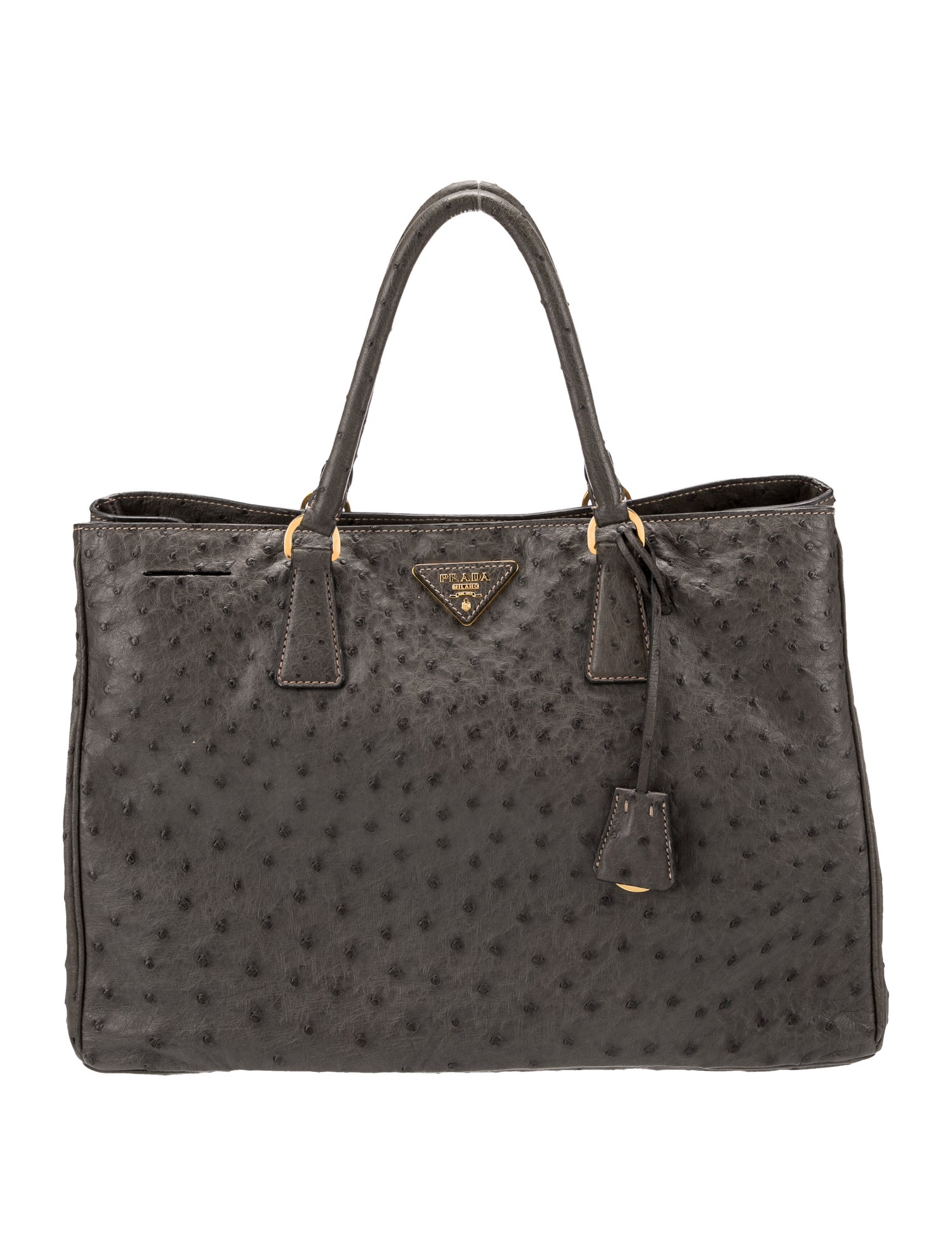 Prada Struzzo Top Handle Bag