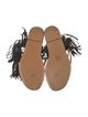 Prada Suede Fringe Trim Accent T-Strap Sandals