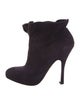 Prada Suede Ruffle Embellishment Lace-Up Boots