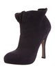 Prada Suede Ruffle Embellishment Lace-Up Boots