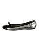 Prada Patent Leather Bow Accents Ballet Flats