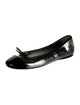 Prada Patent Leather Bow Accents Ballet Flats