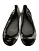 Prada Patent Leather Bow Accents Ballet Flats