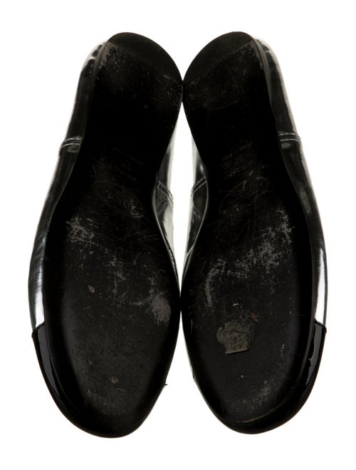 Prada Patent Leather Bow Accents Ballet Flats
