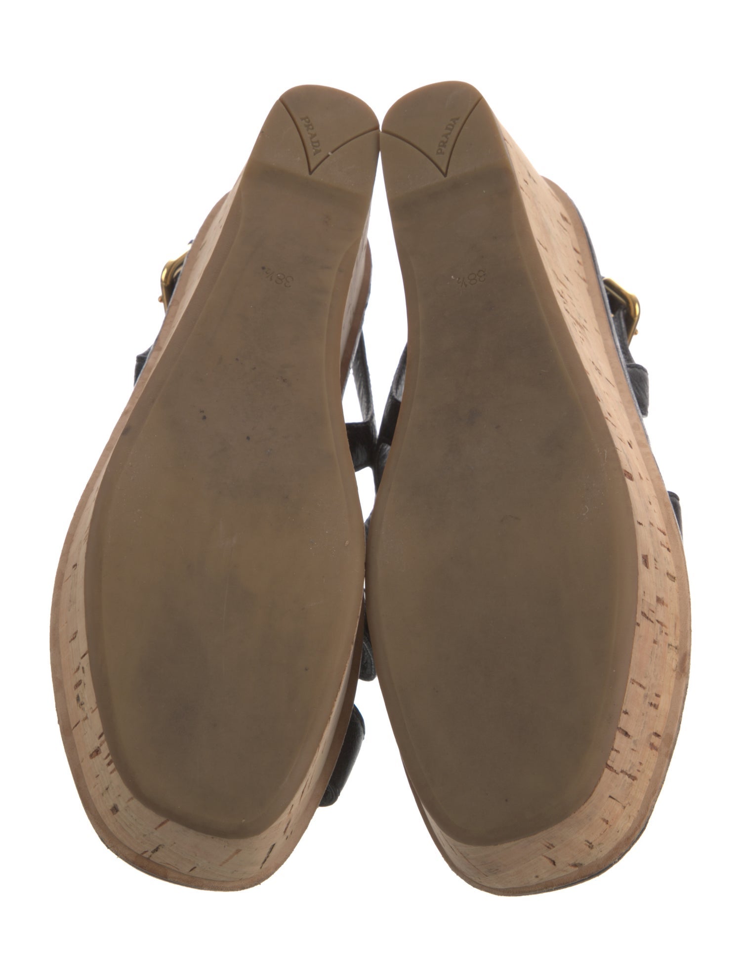 Prada Leather Cutout Accent Slingback Sandals