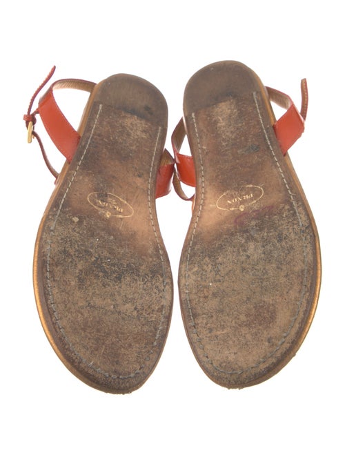 Prada Patent Leather Studded Accents T-Strap Sandals