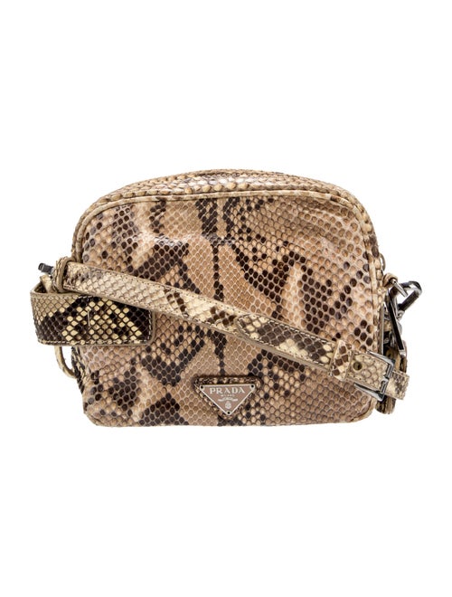 Prada Enameled Metal Triangle Messenger Bag