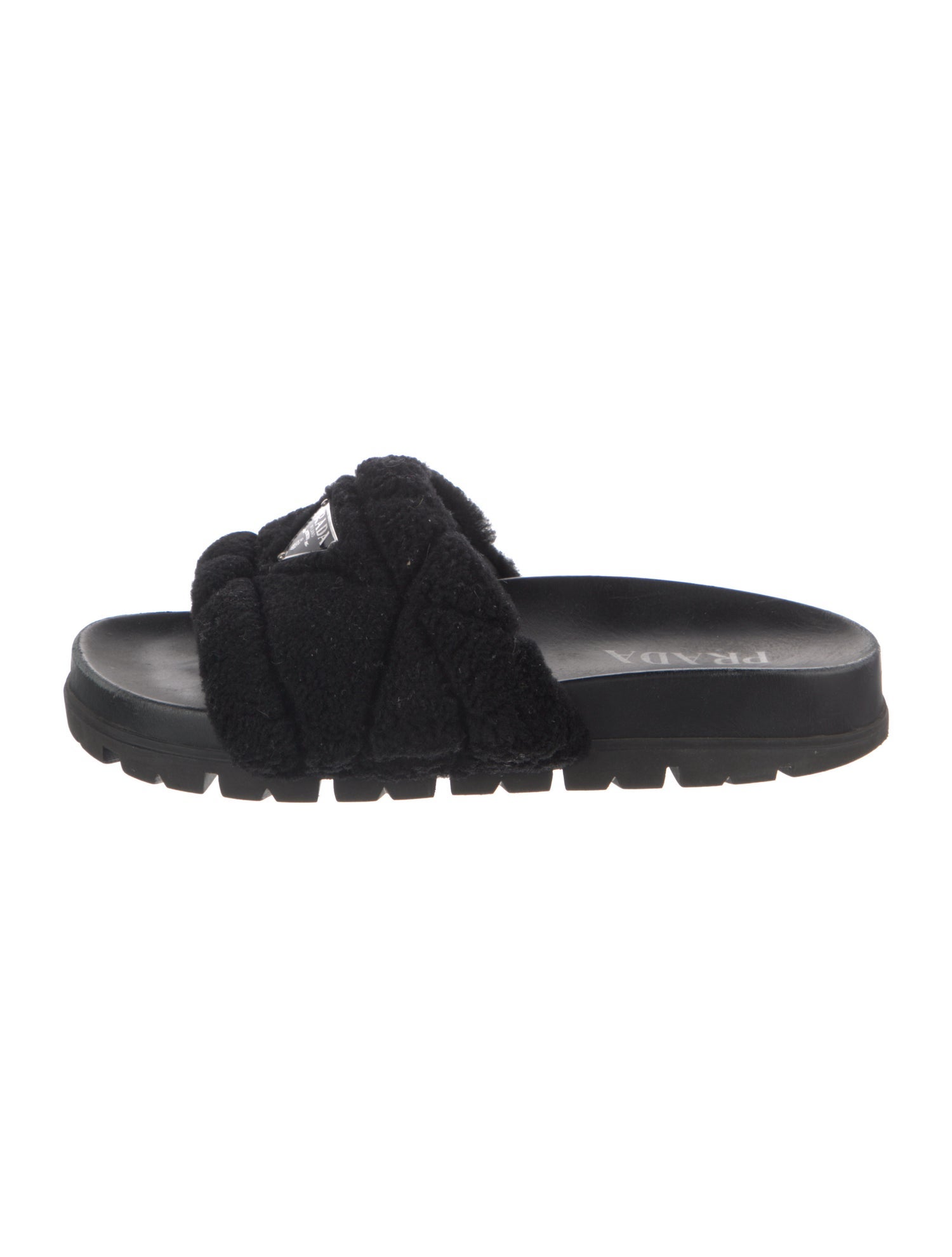 Prada Fur Slides - Black Sandals, Shoes - PRA1089680 | The RealReal