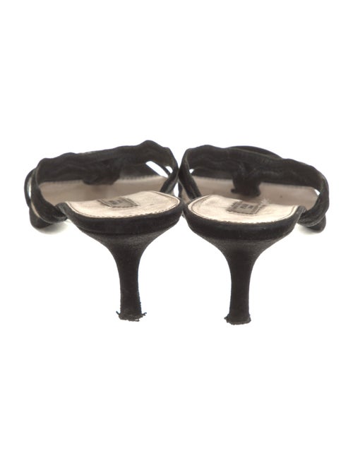 Prada Suede Scalloped Accent Slides