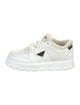 Prada Enameled Metal Triangle Leather Sneakers