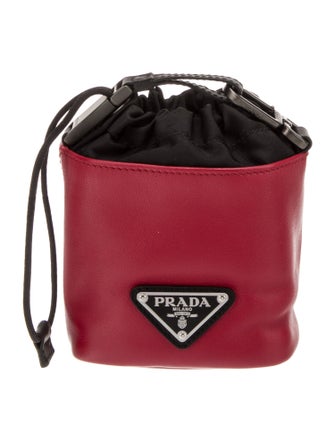 Prada Enameled Metal Triangle Bucket Bag