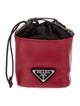 Prada Enameled Metal Triangle Bucket Bag