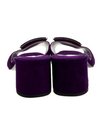 Prada Suede Crystal Embellishments Slides