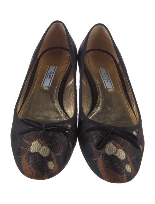 Prada Printed Bow Accents Flats