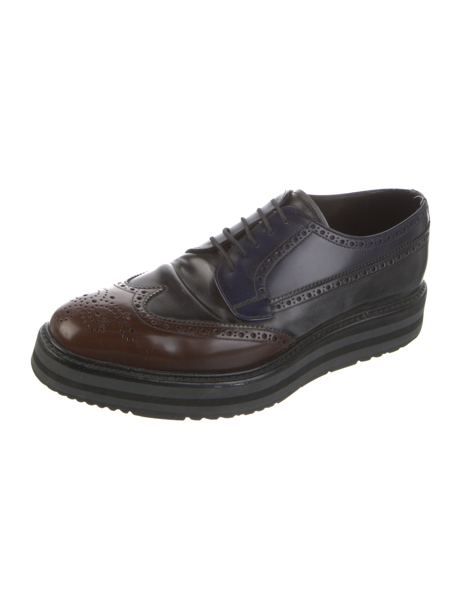 Prada Leather Lasercut Accents Brogues